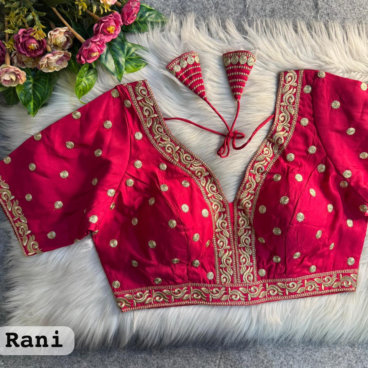 Heavy Roman Silk Partywear Blouse